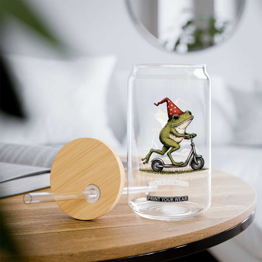 Off To Commit Dad Foolery Glass Can Funny Daddy Frog Scooter Fathers Day TS11 Print Your Wear