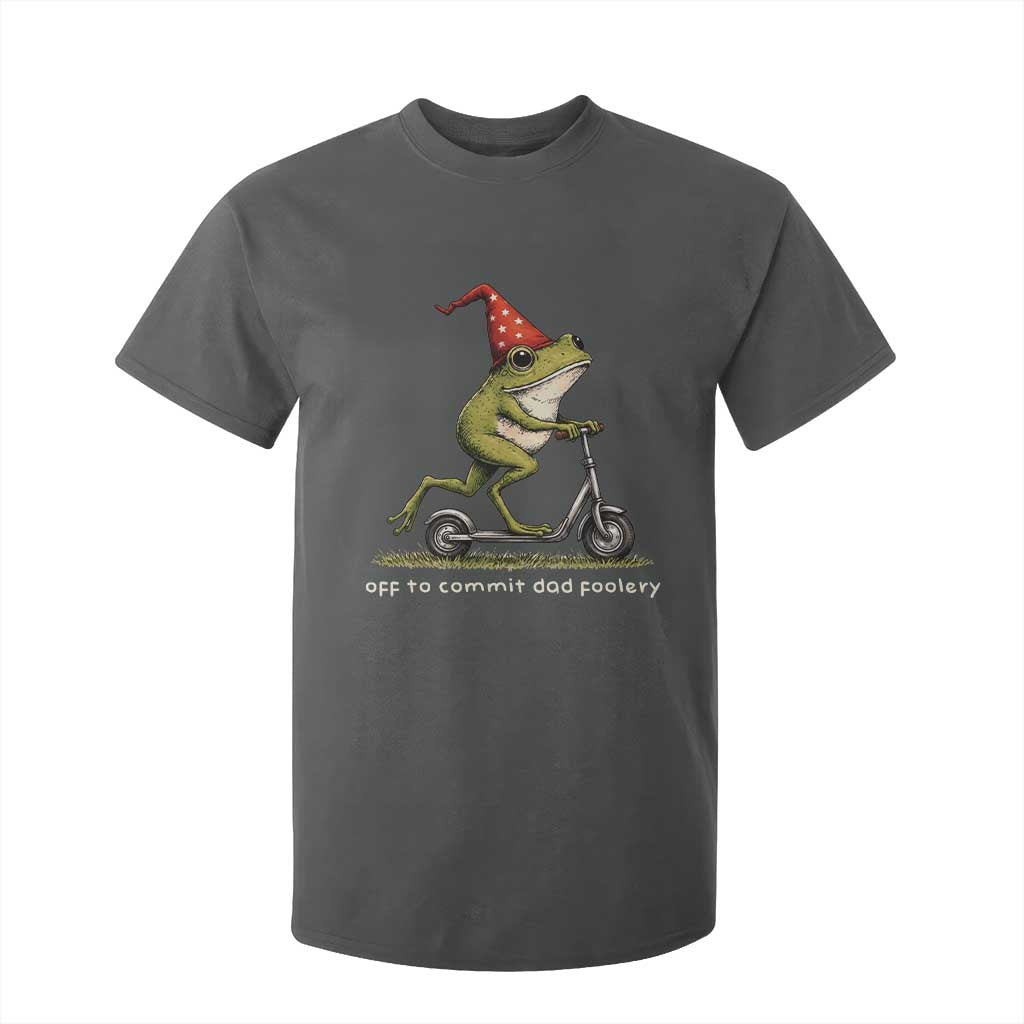 Off To Commit Dad Foolery T Shirt For Kid Funny Daddy Frog Scooter Fathers Day TS11 Dark Heather Print Your Wear