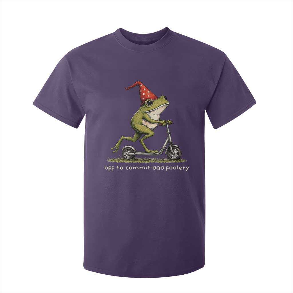 Off To Commit Dad Foolery T Shirt For Kid Funny Daddy Frog Scooter Fathers Day TS11 Purple Print Your Wear