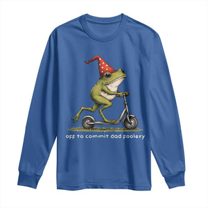 Off To Commit Dad Foolery Long Sleeve Shirt Funny Daddy Frog Scooter Fathers Day TS11 Royal Blue Print Your Wear