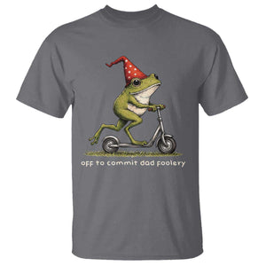 Off To Commit Dad Foolery T Shirt Funny Daddy Frog Scooter Fathers Day TS11 Charcoal Print Your Wear