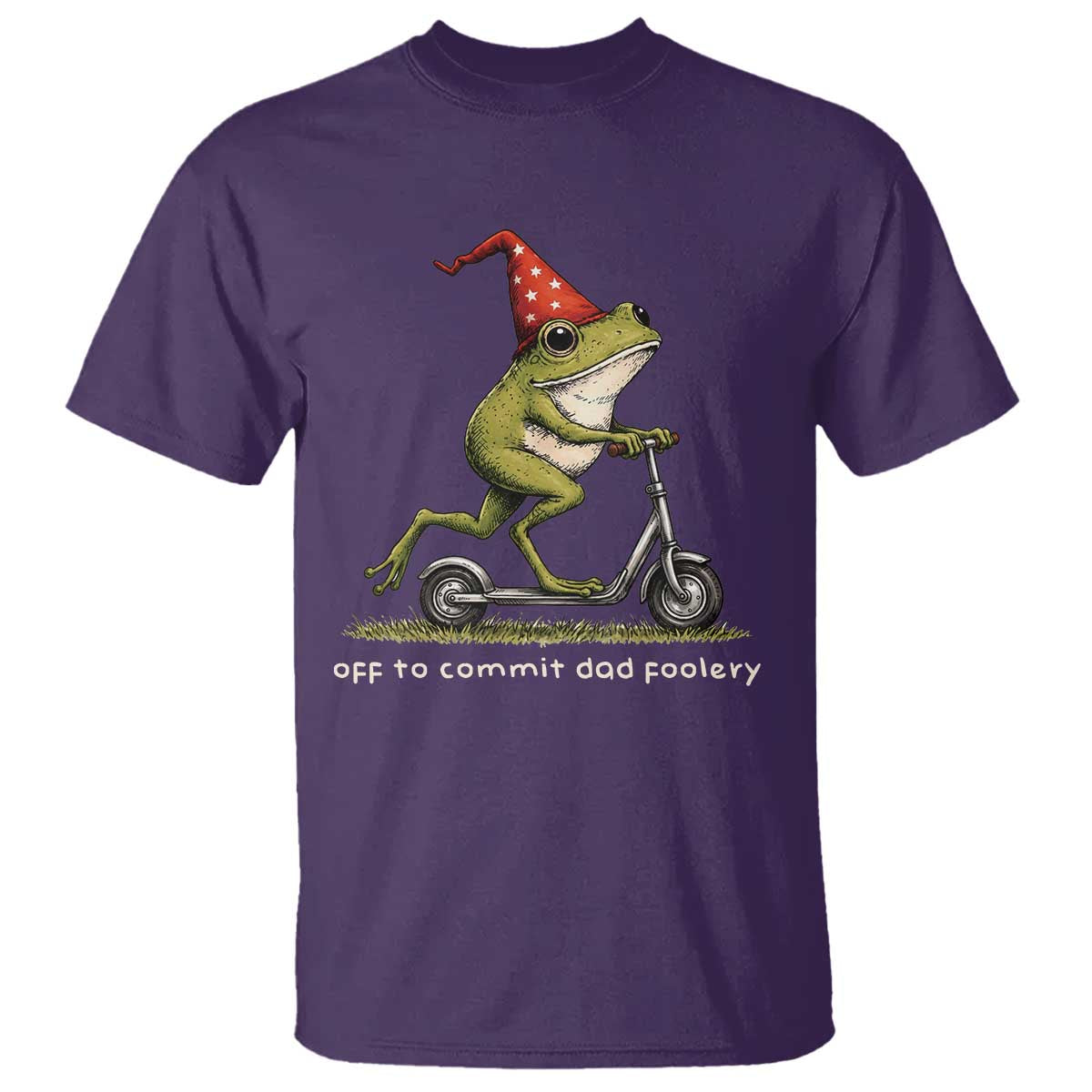 Off To Commit Dad Foolery T Shirt Funny Daddy Frog Scooter Fathers Day TS11 Purple Print Your Wear
