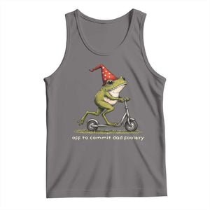 Off To Commit Dad Foolery Tank Top Funny Daddy Frog Scooter Fathers Day TS11 Deep Heather Print Your Wear