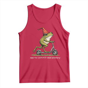 Off To Commit Dad Foolery Tank Top Funny Daddy Frog Scooter Fathers Day TS11 Red Print Your Wear