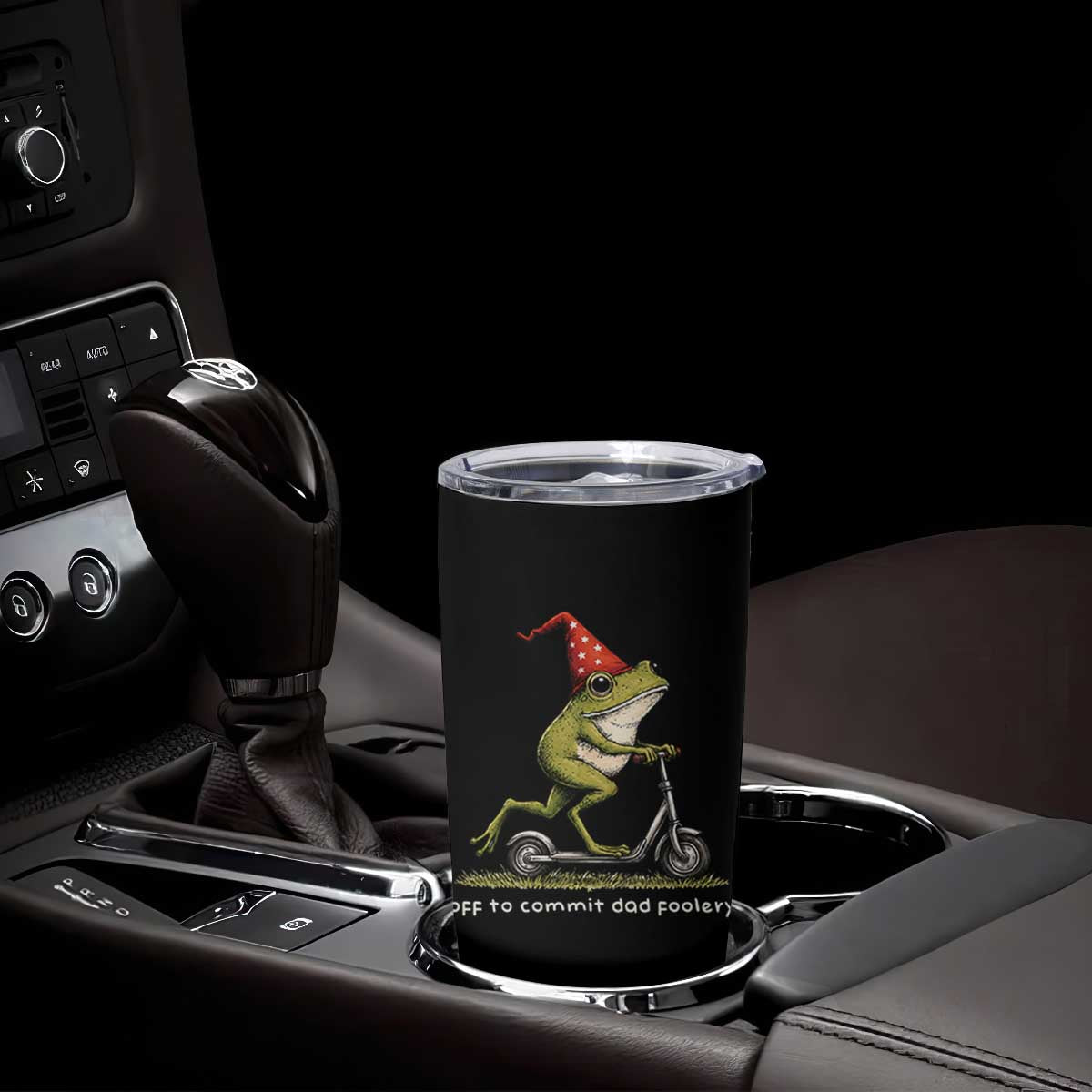 Off To Commit Dad Foolery Tumbler Cup Funny Daddy Frog Scooter Fathers Day TS11 Print Your Wear