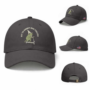Off To Commit Mom Foolery Baseball Cap Funny Mama Frog Scooter Mother's Day TS11 Baseball Cap Universal Fit Dark Gray Print Your Wear