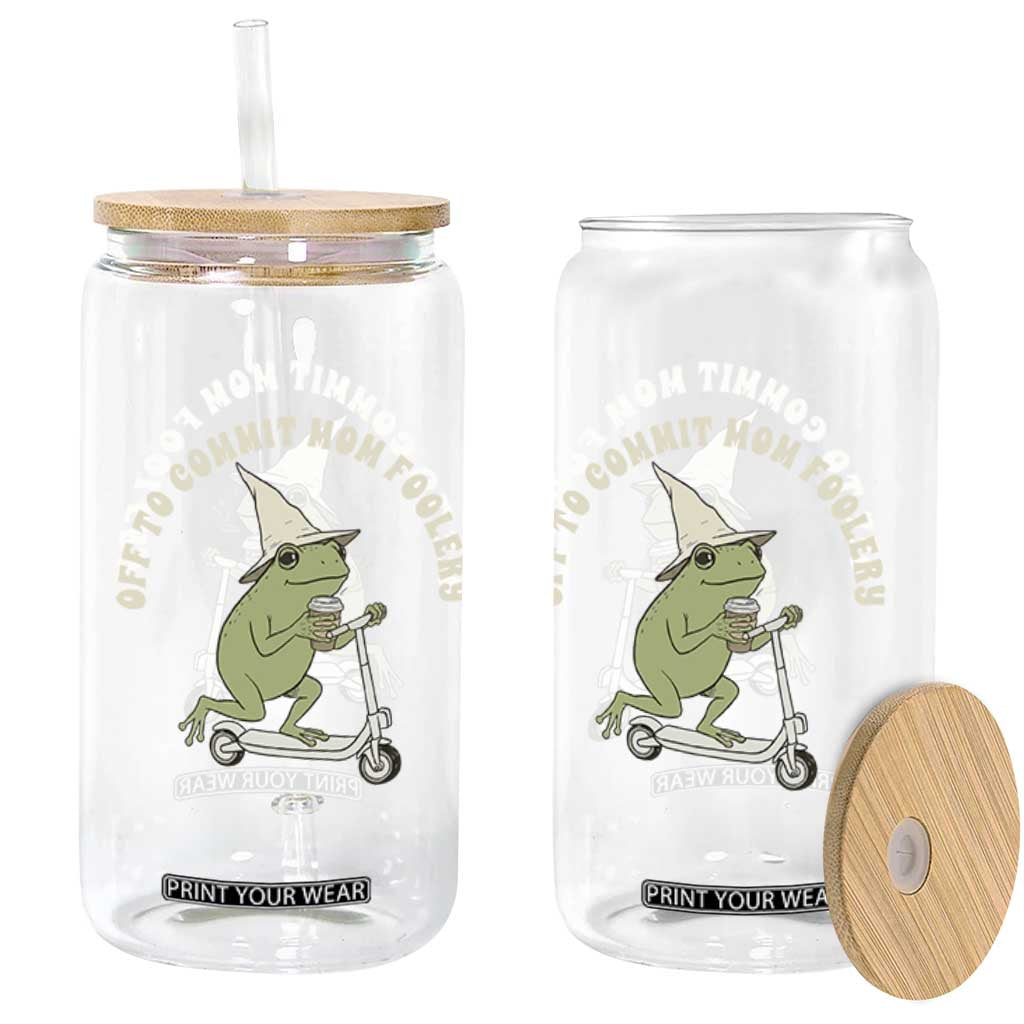 Off To Commit Mom Foolery Glass Can Funny Mama Frog Scooter Mother's Day TS11 Print Your Wear