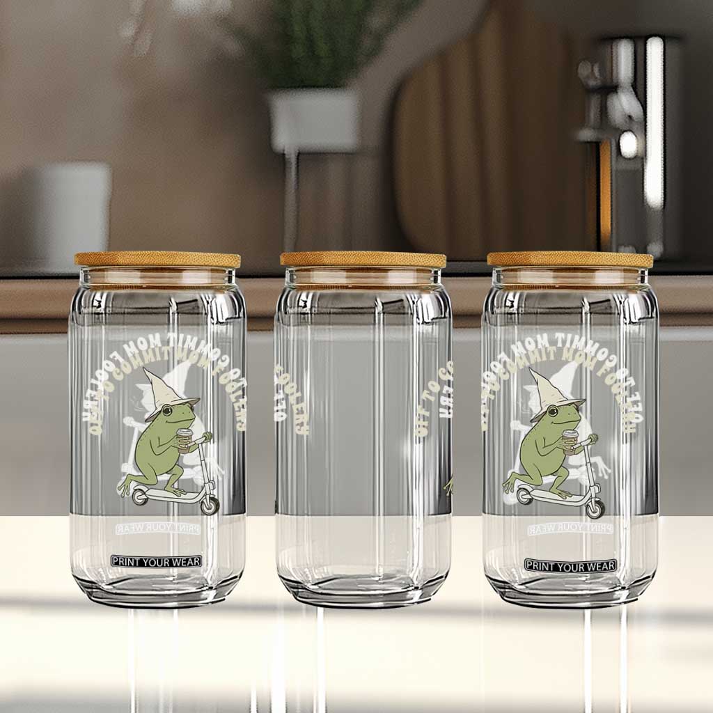 Off To Commit Mom Foolery Glass Can Funny Mama Frog Scooter Mother's Day TS11 Print Your Wear
