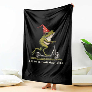 Off To Commit Dad Jokes Throw Blanket Funny Daddy Frog Scooter Fathers Day TS11 Print Your Wear
