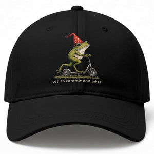 Off To Commit Dad Jokes Baseball Cap Funny Daddy Frog Scooter Fathers Day TS11 Print Your Wear