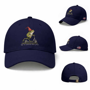 Off To Commit Dad Jokes Baseball Cap Funny Daddy Frog Scooter Fathers Day TS11 Baseball Cap Universal Fit Dark Blue Print Your Wear