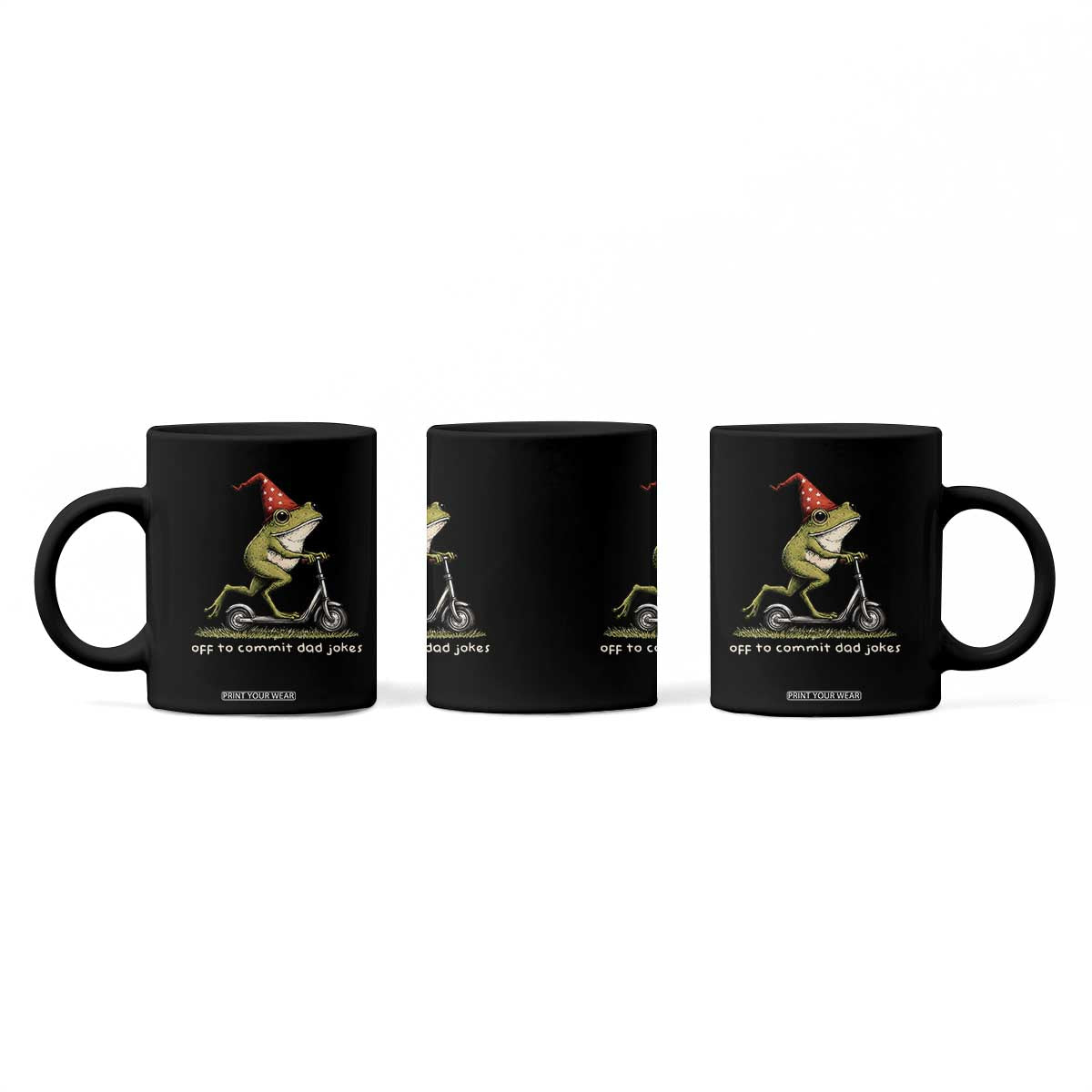 Off To Commit Dad Jokes Coffee Mug Funny Daddy Frog Scooter Fathers Day TS11 Print Your Wear