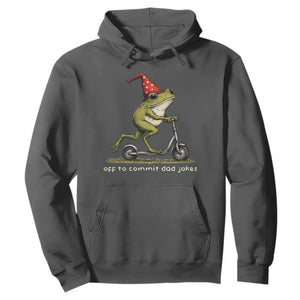 Off To Commit Dad Jokes Hoodie Funny Daddy Frog Scooter Fathers Day TS11 Dark Heather Print Your Wear