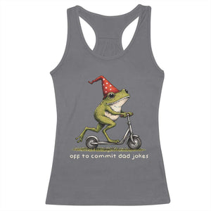 Off To Commit Dad Jokes Racerback Tank Top Funny Daddy Frog Scooter Fathers Day TS11 Charcoal Print Your Wear