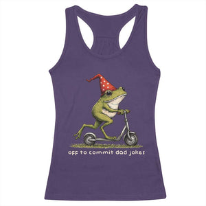 Off To Commit Dad Jokes Racerback Tank Top Funny Daddy Frog Scooter Fathers Day TS11 Purple Print Your Wear