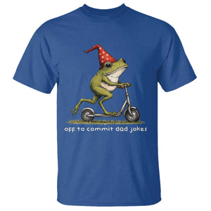 Off To Commit Dad Jokes T Shirt Funny Daddy Frog Scooter Fathers Day TS11 Royal Blue Print Your Wear