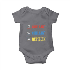 BBQ Lover Baby Onesie Grilling Chillin' Grillin' Refillin' Smoker TS11 Charcoal Print Your Wear