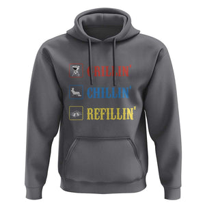 BBQ Lover Hoodie Grilling Chillin' Grillin' Refillin' Smoker TS11 Charcoal Print Your Wear