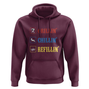 BBQ Lover Hoodie Grilling Chillin' Grillin' Refillin' Smoker TS11 Maroon Print Your Wear