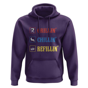 BBQ Lover Hoodie Grilling Chillin' Grillin' Refillin' Smoker TS11 Purple Print Your Wear