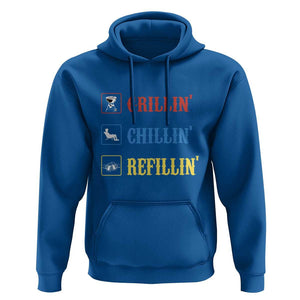 BBQ Lover Hoodie Grilling Chillin' Grillin' Refillin' Smoker TS11 Royal Blue Print Your Wear