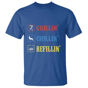 BBQ Lover T Shirt Grilling Chillin' Grillin' Refillin' Smoker TS11 Royal Blue Print Your Wear