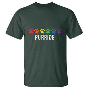 LGBT Cat T Shirt Purride Rainbow Pride Ally TS11 Dark Forest Green Print Your Wear