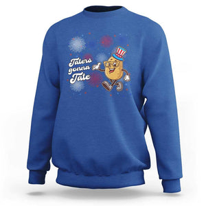 Funny Tater Tot Foodie Sweatshirt Taters Gonna Tate Potato TS11 Royal Blue Print Your Wear
