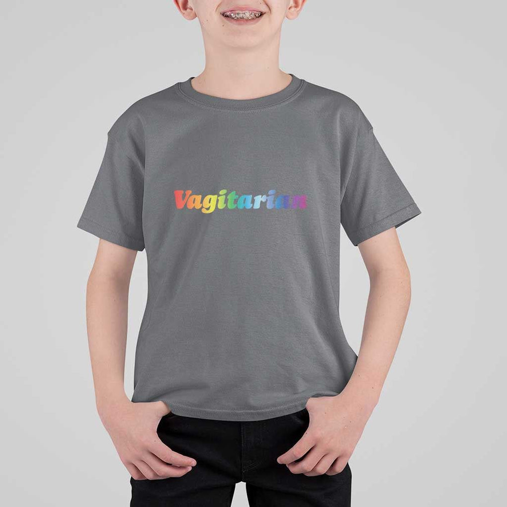 Funny Lesbian T Shirt For Kid Vagitarian LGBT Pride Month TS11 Charcoal Print Your Wear
