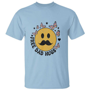 LGBT Free Dad Hugs T Shirt Gay Pride Month Retro Groove Smiley Face Community TS11 Light Blue Print Your Wear