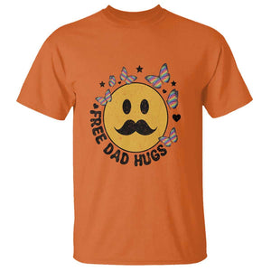 LGBT Free Dad Hugs T Shirt Gay Pride Month Retro Groove Smiley Face Community TS11 Orange Print Your Wear