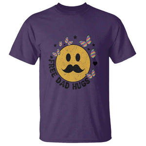 LGBT Free Dad Hugs T Shirt Gay Pride Month Retro Groove Smiley Face Community TS11 Purple Print Your Wear