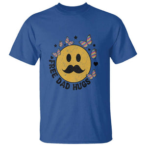 LGBT Free Dad Hugs T Shirt Gay Pride Month Retro Groove Smiley Face Community TS11 Royal Blue Print Your Wear