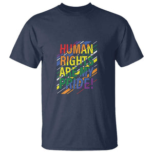 Proud Ally T Shirt Human Rights Are My Pride Rainbow LGBT Flag TS11 Navy Print Your Wear