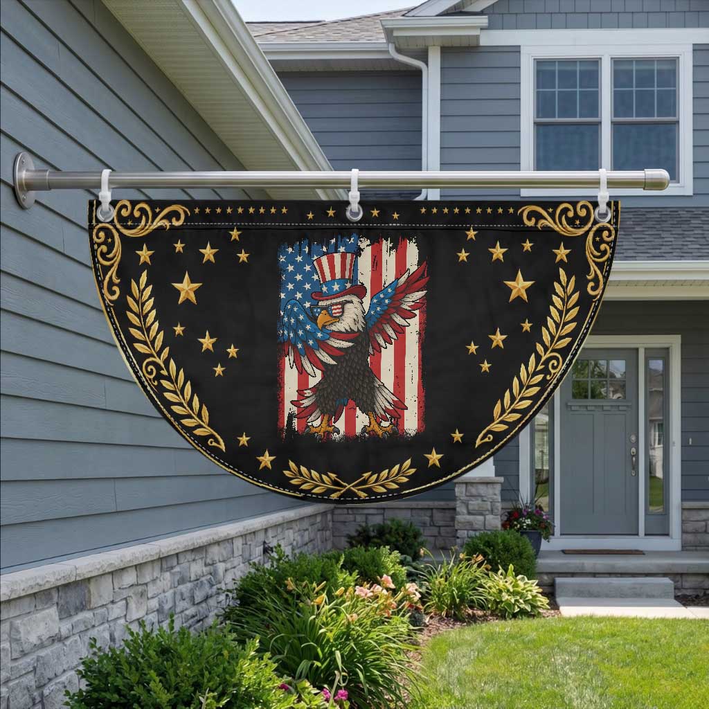 Funny Dabbing American Flag Bald Eagle 4th Of July Patriotic Fan Flag TS11 2pcs pack Vintage Black Print Your Wear