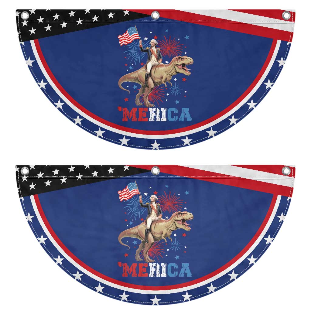 Funny George Washington Riding a Tyrannosaurus Rex 'Merica Patriotic Fan Flag American Flag TS11 2pcs pack Classic Navy Print Your Wear