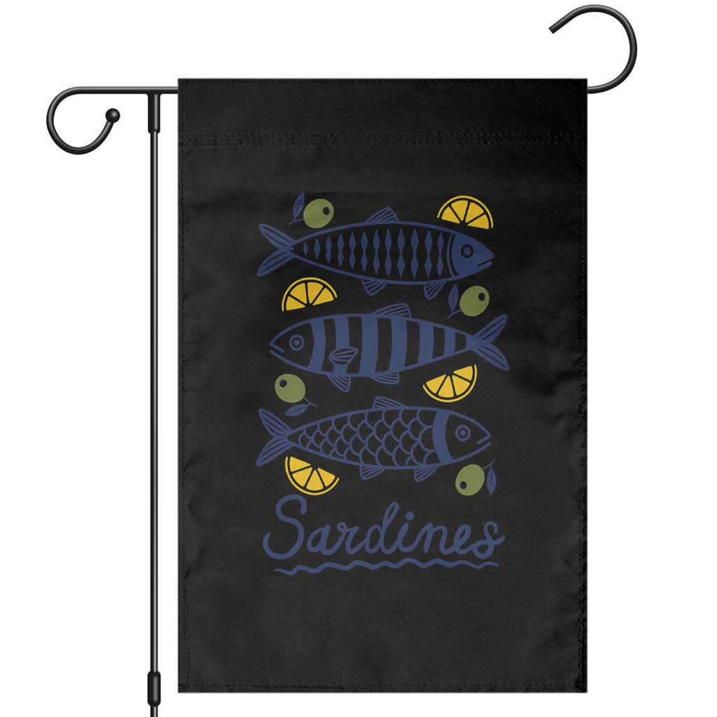 Minimal Sardines Fishermen Aesthetic Retro Garden Flag TS11 White Print Your Wear
