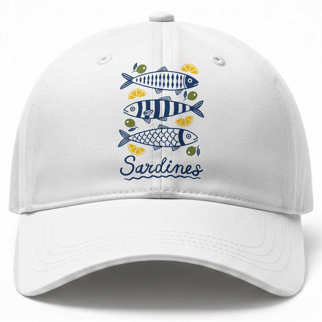 Minimal Sardines Fishermen Aesthetic Retro Baseball Cap TS11 Print Your Wear