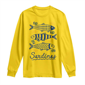 Minimal Sardines Fishermen Aesthetic Retro Long Sleeve Shirt TS11 Daisy Print Your Wear