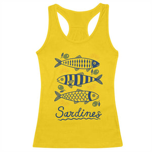 Minimal Sardines Fishermen Aesthetic Retro Racerback Tank Top TS11 Daisy Print Your Wear
