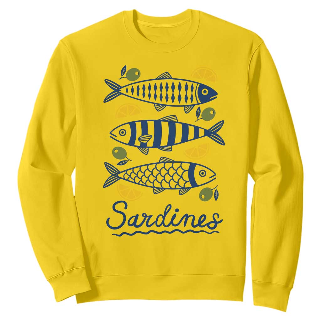 Minimal Sardines Fishermen Aesthetic Retro Sweatshirt TS11 Daisy Print Your Wear