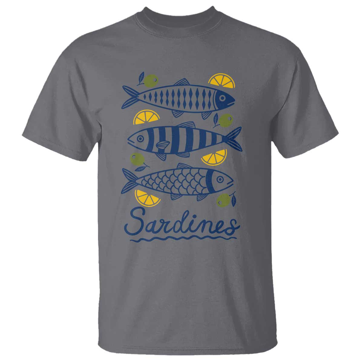 Minimal Sardines Fishermen Aesthetic Retro T Shirt TS11 Charcoal Print Your Wear
