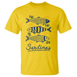 Minimal Sardines Fishermen Aesthetic Retro T Shirt TS11 Daisy Print Your Wear