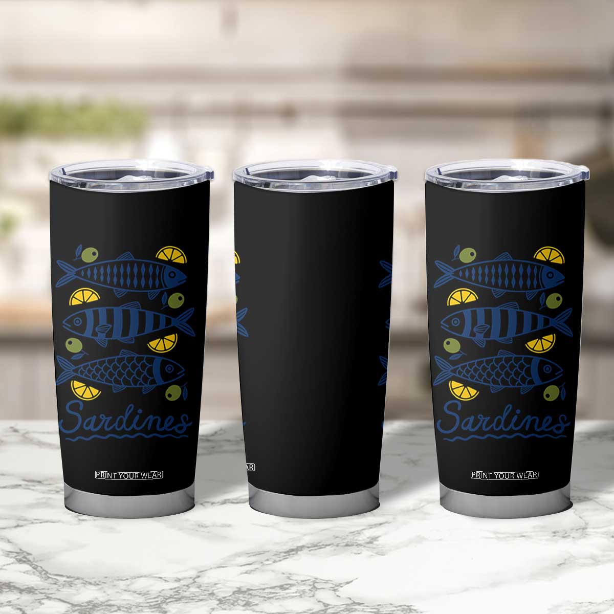 Minimal Sardines Fishermen Aesthetic Retro Tumbler Cup TS11 Print Your Wear