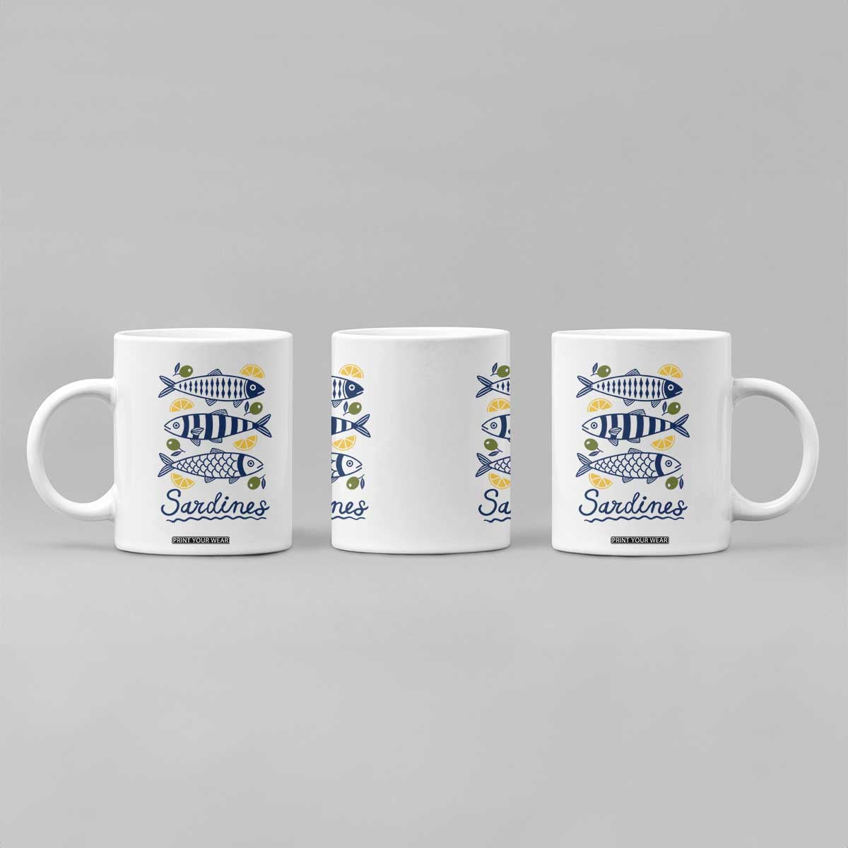 Minimal Sardines Fishermen Aesthetic Retro Coffee Mug TS11 Print Your Wear