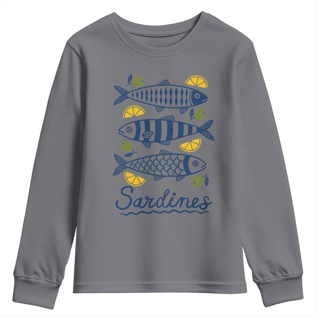 Minimal Sardines Fishermen Aesthetic Retro Youth Sweatshirt TS11 Charcoal Print Your Wear