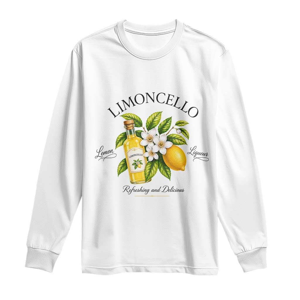 Italian Summer Limoncello Lemon Liqueur Amalfi Italy Long Sleeve Shirt TS11 White Print Your Wear