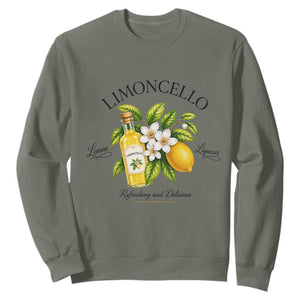Italian Summer Limoncello Lemon Liqueur Amalfi Italy Sweatshirt TS11 Military Green Print Your Wear