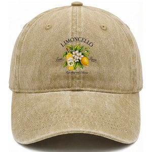 Italian Summer Limoncello Lemon Liqueur Amalfi Italy Washed Cotton Baseball Cap TS11 Print Your Wear