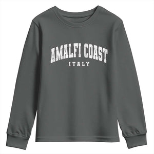 Amalfi Coast Italy Vintage Travel Souvenirs Youth Sweatshirt TS11 Dark Heather Print Your Wear